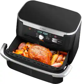 Ninja - Refurbished Good - Foodi DualZone FlexBasket Air Fryer with 11-qt MegaZone - Black