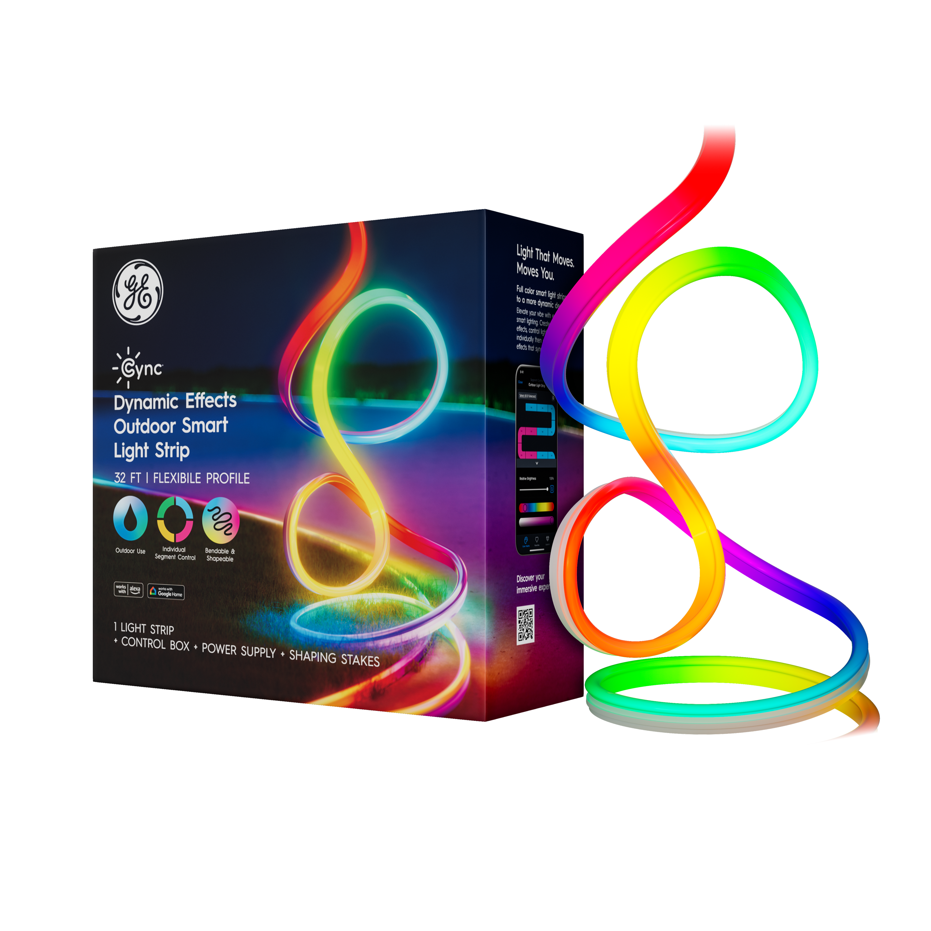 GE Cync Dynamic Effects Smart LED Outdoor Flexible Profile Light Strip - Full Color