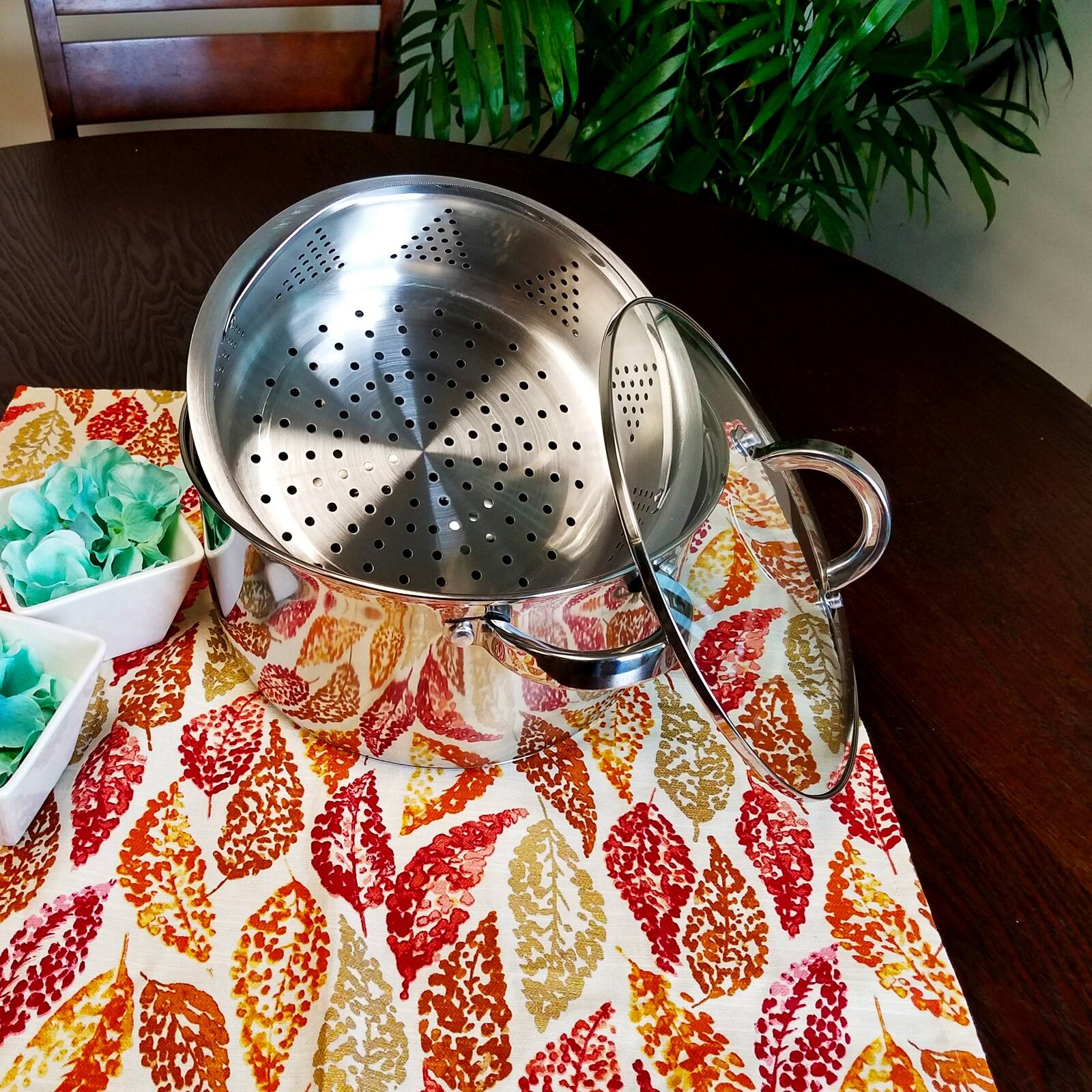 Alt View 4. Oster - Oster Sangerfield 6 Quart Stainless Steel Casserole Pan with Steamer Insert and Lid.