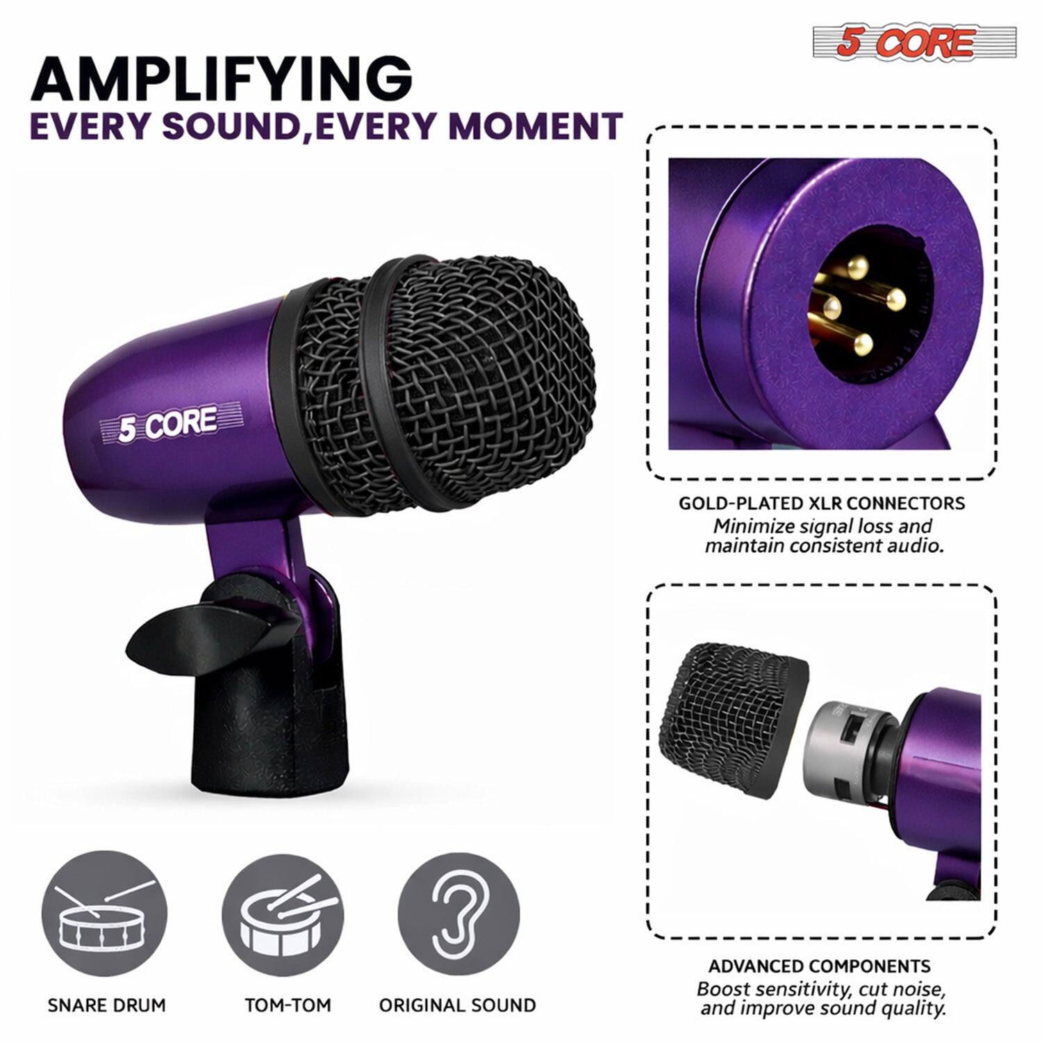 AMPLIFYING EVERY SOUND, EVERY MOMENT

5 CORE

5 CORE GOLD-PLATED XLR CONNECTORS
Minimize signal loss and maintain consistent audio.

SNARE DRUM

3 M-M ORIGINAL SOUND

ADVANCED COMPONENTS
Boost sensitivity, cut noise, and improve sound quality.