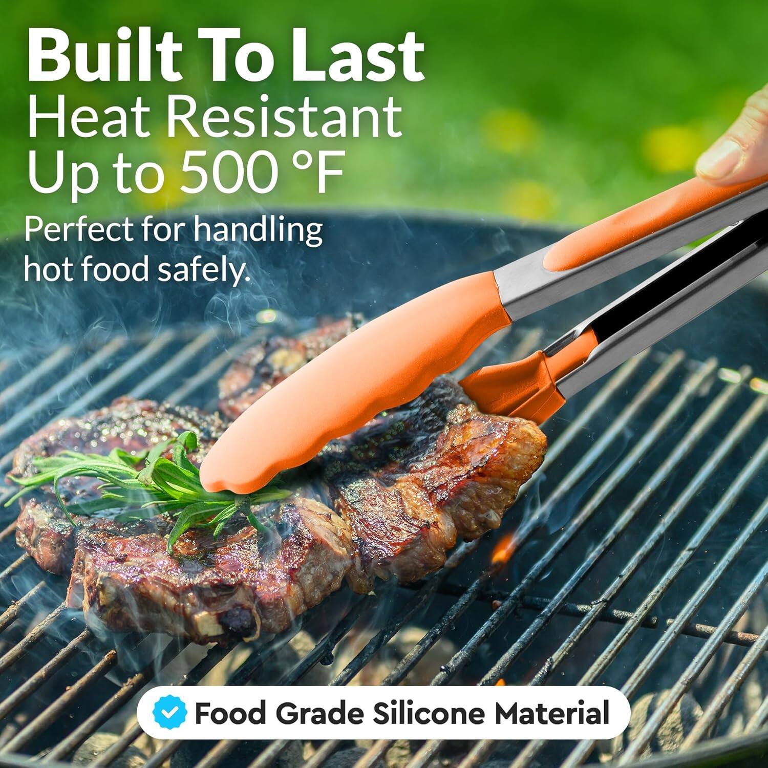 Built To Last
Heat Resistant Up to 500 °F
Perfect for handling hot food safely.
Food Grade Silicone Material