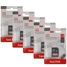 5x SanDisk Ultra 256GB UHS-I 100MB/s Class 10 SDXC Memory Card