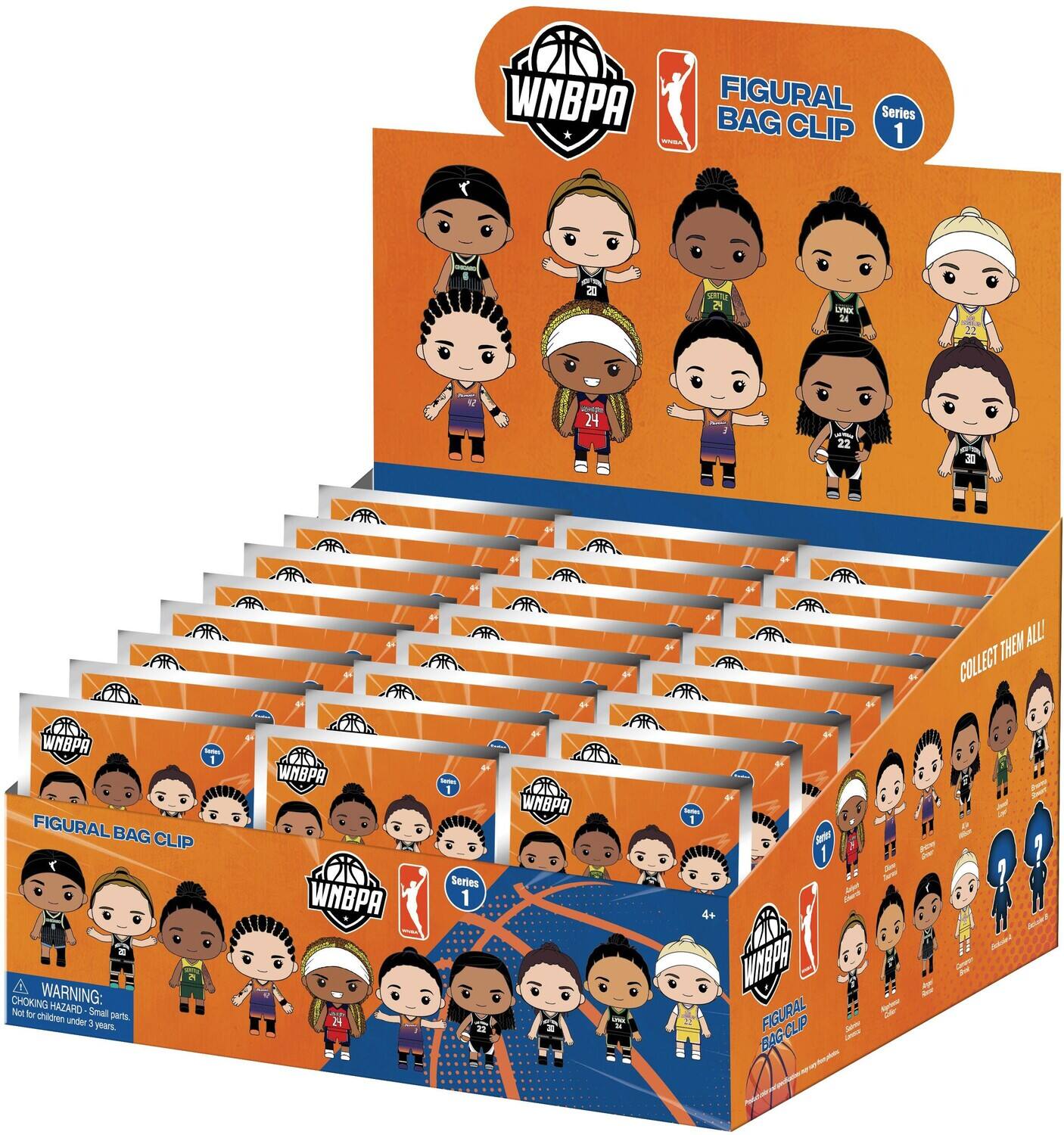 WNBA FIGURAL BAG CLIP Series 1

COLLECT THEM ALL!

WARNING: CHOKING HAZARD - Small parts. Not for children under 3 years.

WNBA FIGURAL BAG CLIP Series 1

COLLECT 20