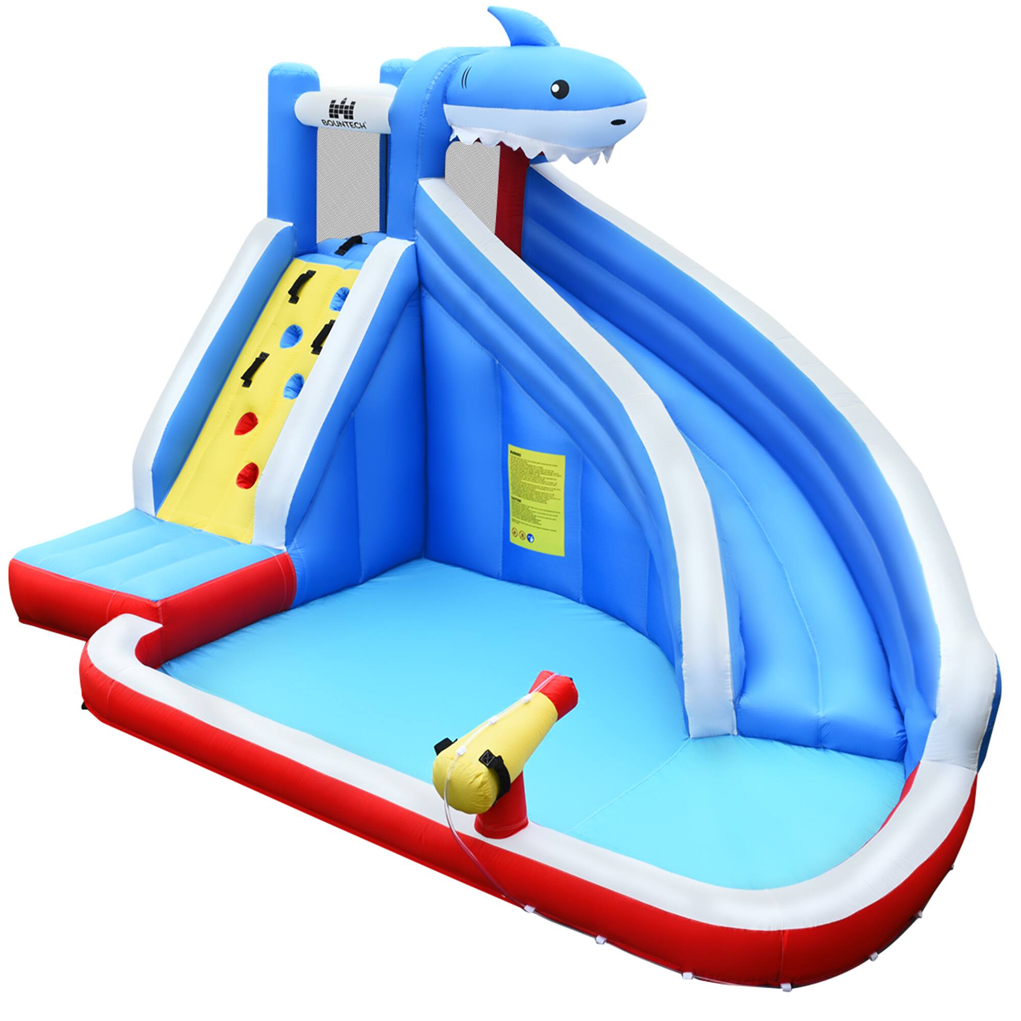 Alt View 4. Gymax - Gymax Inflatable Water Park Bounce House Slide Shark w/ Climbing Wall Splash Pool.