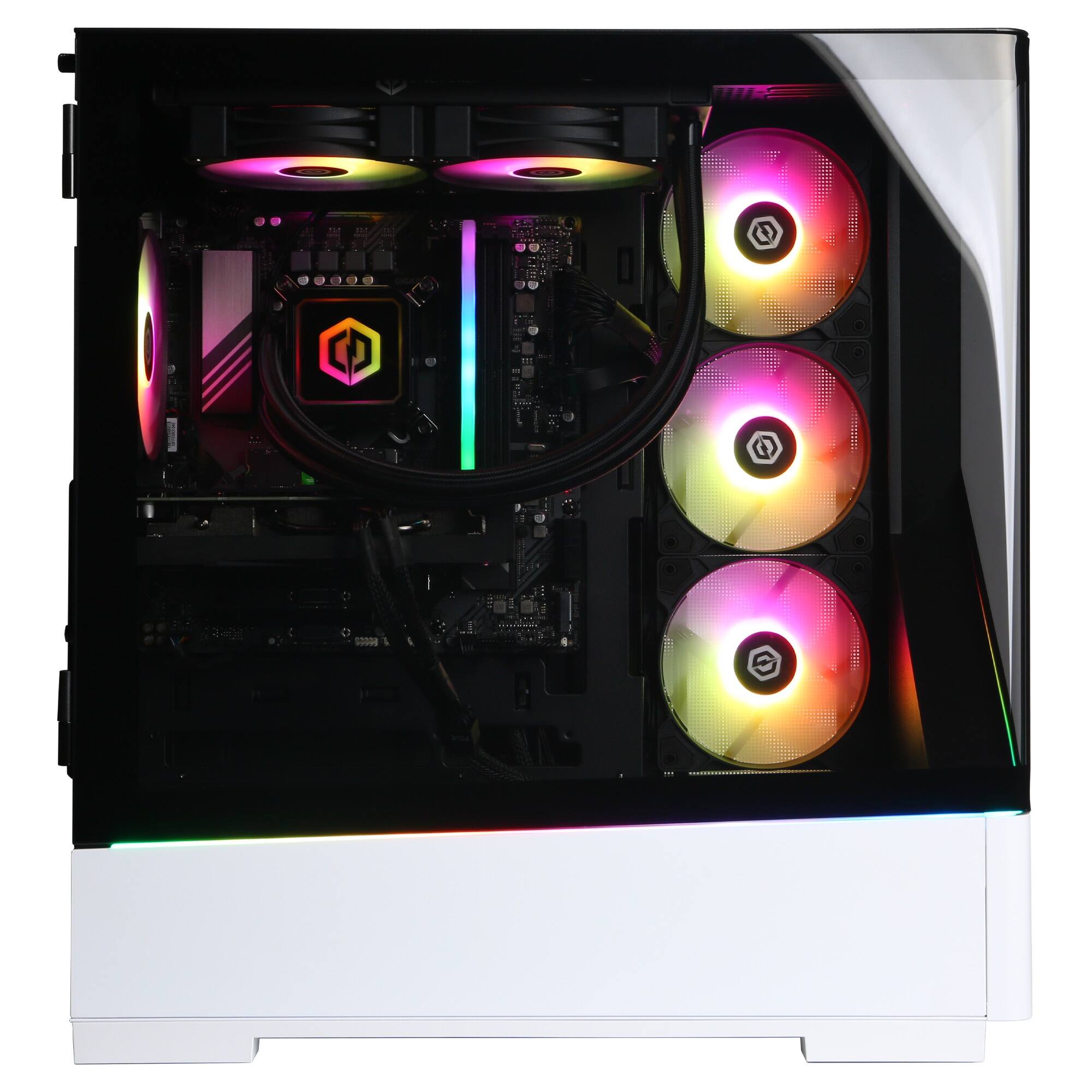 Alt View 5. CyberPowerPC - Gaming Desktop - Intel Core Ultra 7 265F 2025 - NVIDIA GeForce RTX 5060 8GB - 16GB DDR5 Memory - 2TB SSD Storage - White.