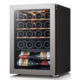 Ca'Lefort - Wine Refrigerator 20 Bottle Mini Wine Fridge 3 color LED Freestanding Wine Cellar with Glass Door - Black