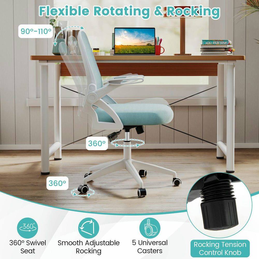 Flexible Rotating & Rocking  
90°-110°  
360° Swivel Seat  
Smooth Adjustable Rocking  
5 Universal Casters  
Rocking Tension Control Knob