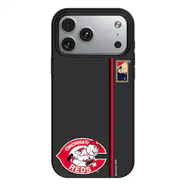 Keyscaper - MLB - Cincinnati Reds 1974 Logo iPhone Magnetic Bump Case - 15 Pro Max - Black