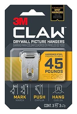 3M - CLAW Jumbo Picture Hanger, 45 lb, 3/Pack (3PH45M-3ES) - Silver