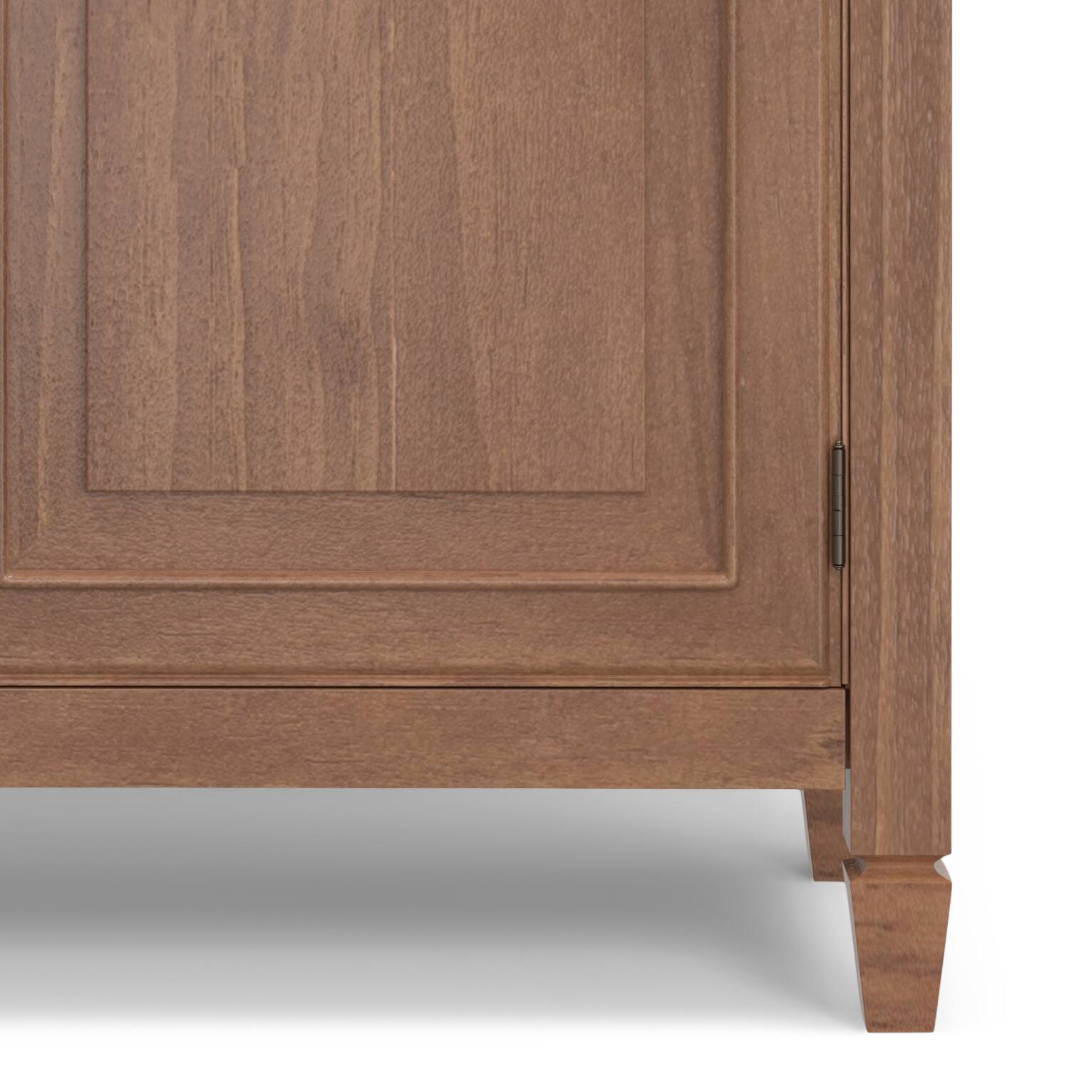 Alt View 14. Simpli Home - Connaught 40 inch Wide Solid Wood Traditional Entryway Storage Cabinet - Medium Saddle Brown.