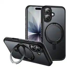 hoco. - AS1 MagSafe Case with 360° Rotating Stand for Apple iPhone 17 - Black