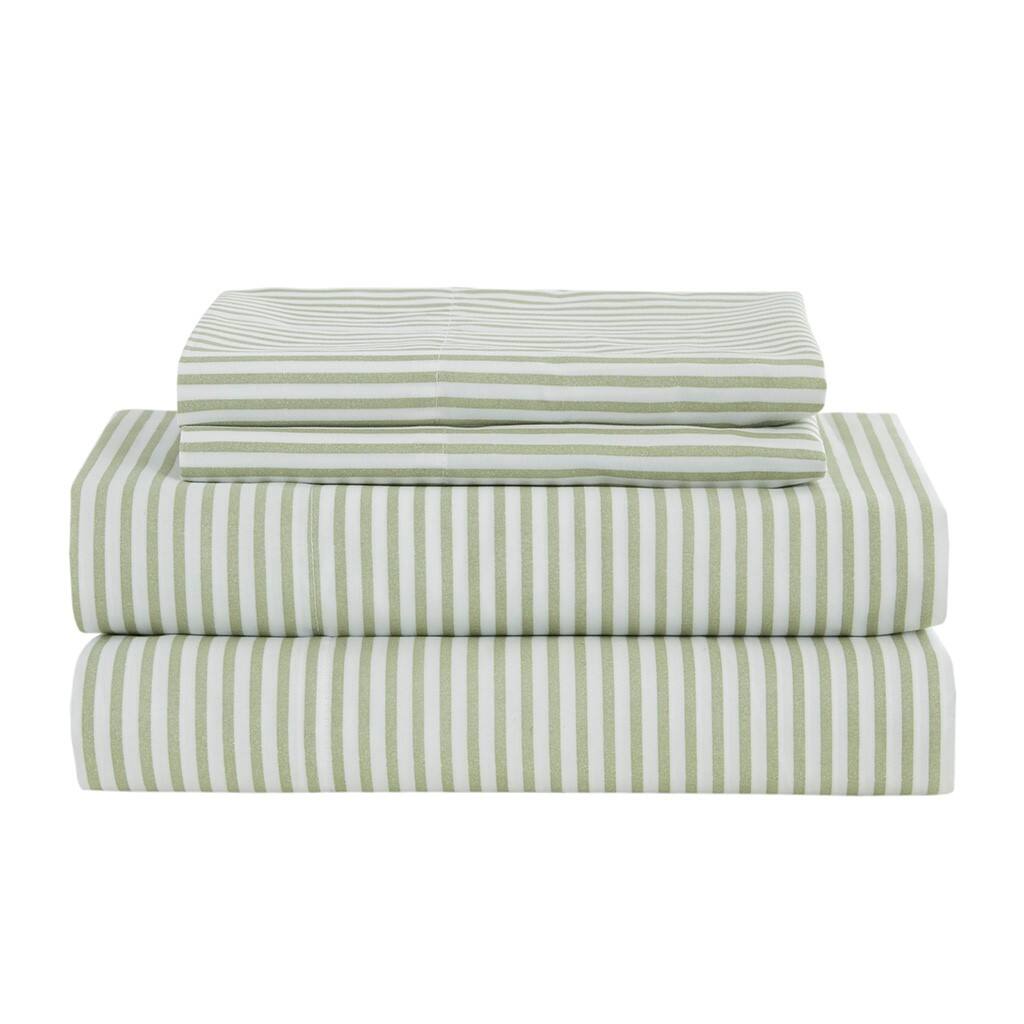 Alt View 3. Gracie Mills - Gracie Mills Ware Striped Comforter Set with Bed Sheets - Green/Grey.