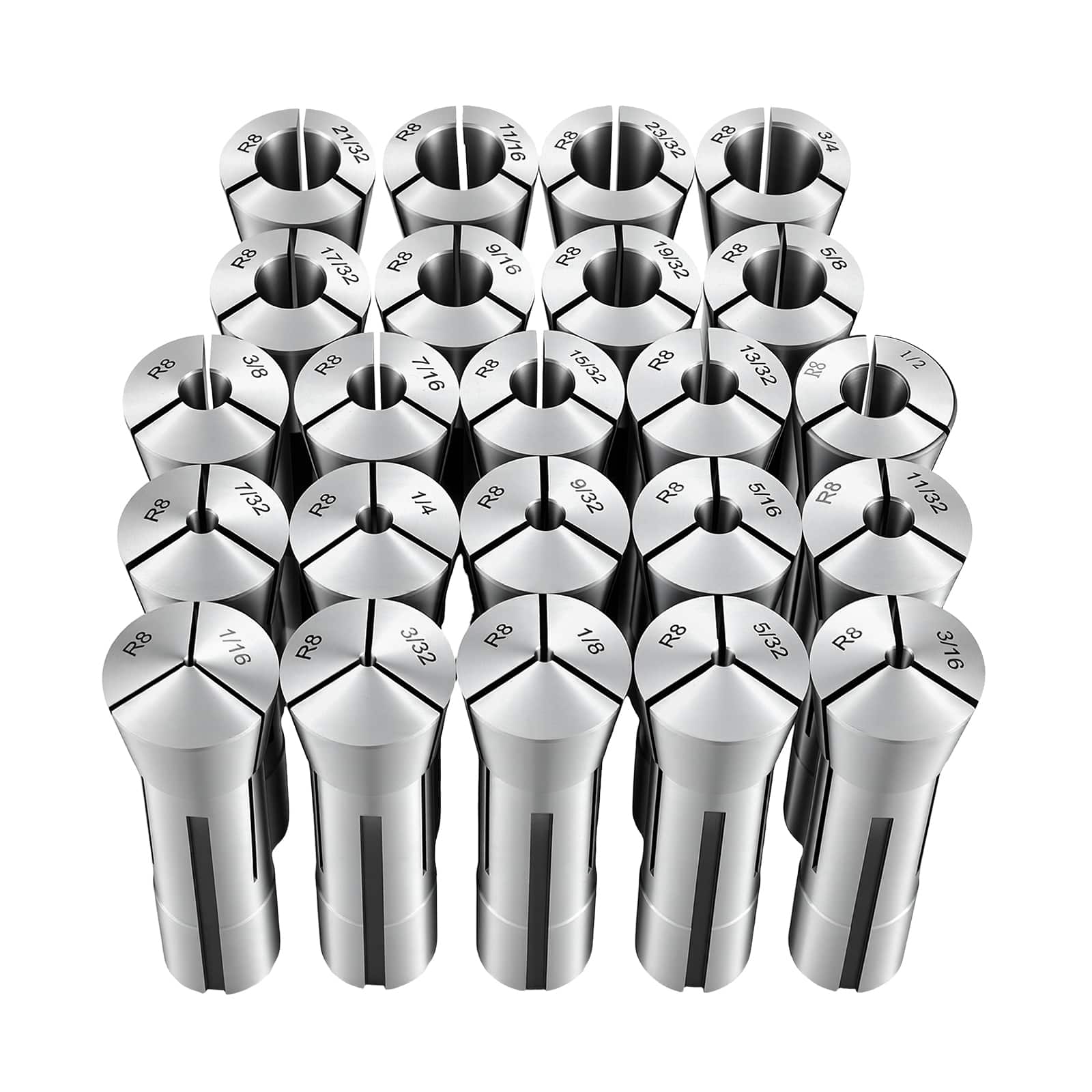 "VEVOR - R8 Collet Set 1/16""-3/4"" 23 Piece R8 Precision Mill Collet Chuck Set, for Milling Machine Drill Presses - Silver" price history on PriceWatchPro
