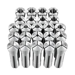 VEVOR - R8 Collet Set 1/16"-3/4" 23 Piece R8 Precision Mill Collet Chuck Set, for Milling Machine Drill Presses - Silver