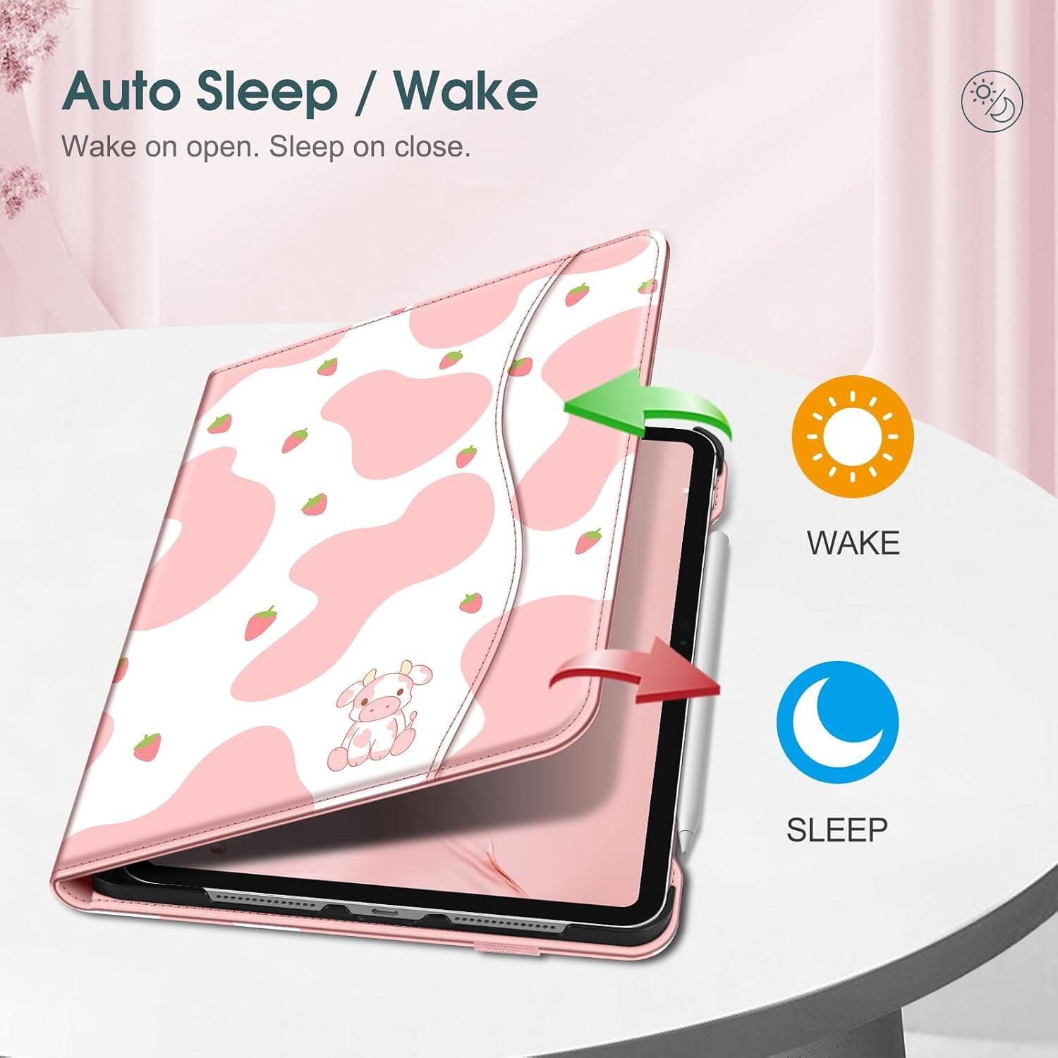 Auto Sleep / Wake  
Wake on open. Sleep on close.

WAKE  
SLEEP