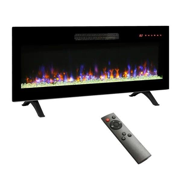Front. AOSTIRMOTOR - 42 inch Wall Mounted Electric Fireplace with Rremote and Multi Color Flame.