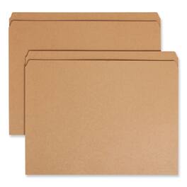 Smead Manufacturing - Heavyweight Kraft File Folder, Straight Tabs, Letter Size, 0.75" Expansion, 11-pt Kraft, Brown, 100/Box
