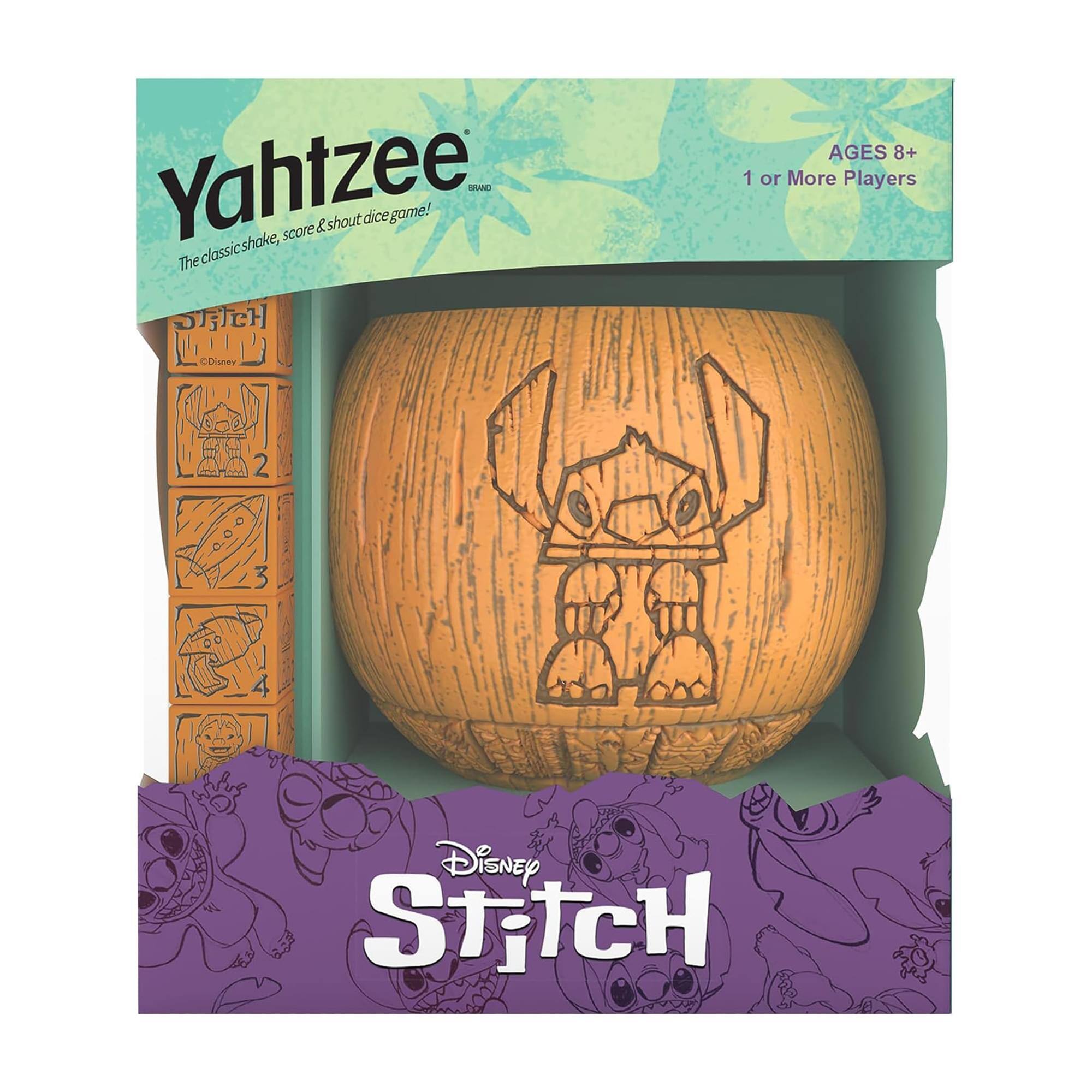 Yahtzee shake, score & shout dice game! The classic shake, score & shout dice game! AGES 8+ 1 or More Players Disney STITCH