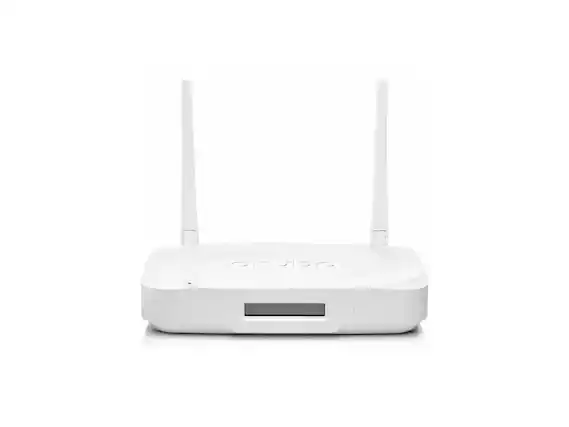 Front. HP - HPE Aruba AP-605R Remote Access Point - 2.4/5/6 GHz, MIMO, 5x RJ-45, 2.5GbE (R8N10A#ABA) - White.
