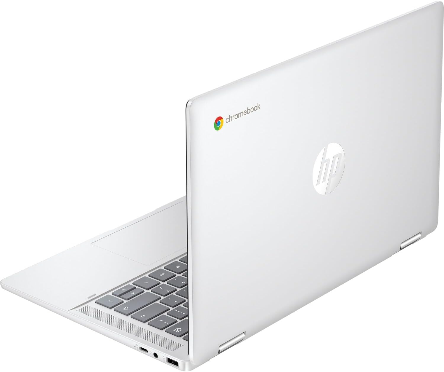 Back. HP - Chromebook x360 14B-CD0135C 14" Touch i3-N305 8GB RAM 256GB SSD ChromeOS - Silver.