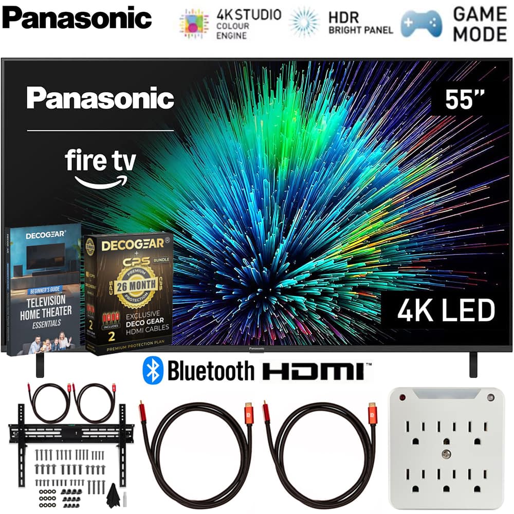 Panasonic - 55" W70 Series LED 4K UHD Smart Fire TV (2025) with 26 Month Extended Warranty Protection Plan Bundle