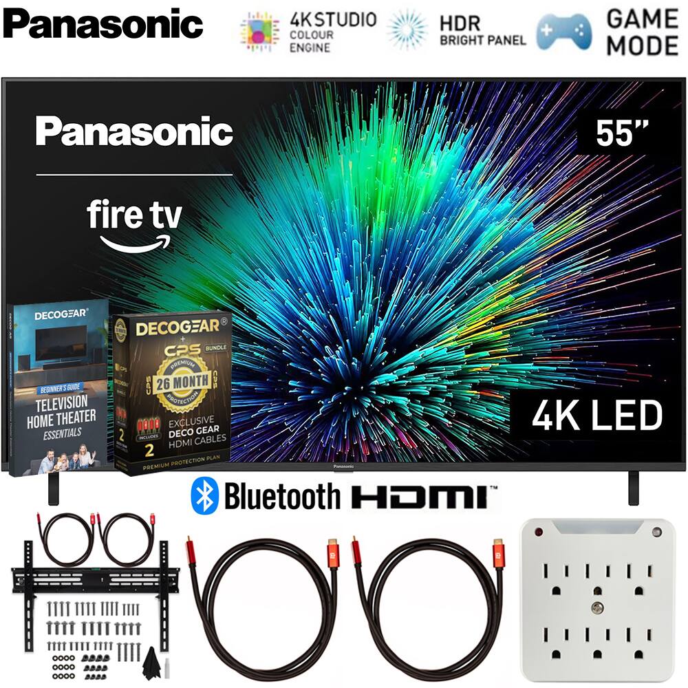 Panasonic - 55" W70 Series LED 4K UHD Smart Fire TV (2025) with 26 Month Extended Warranty Protection Plan Bundle