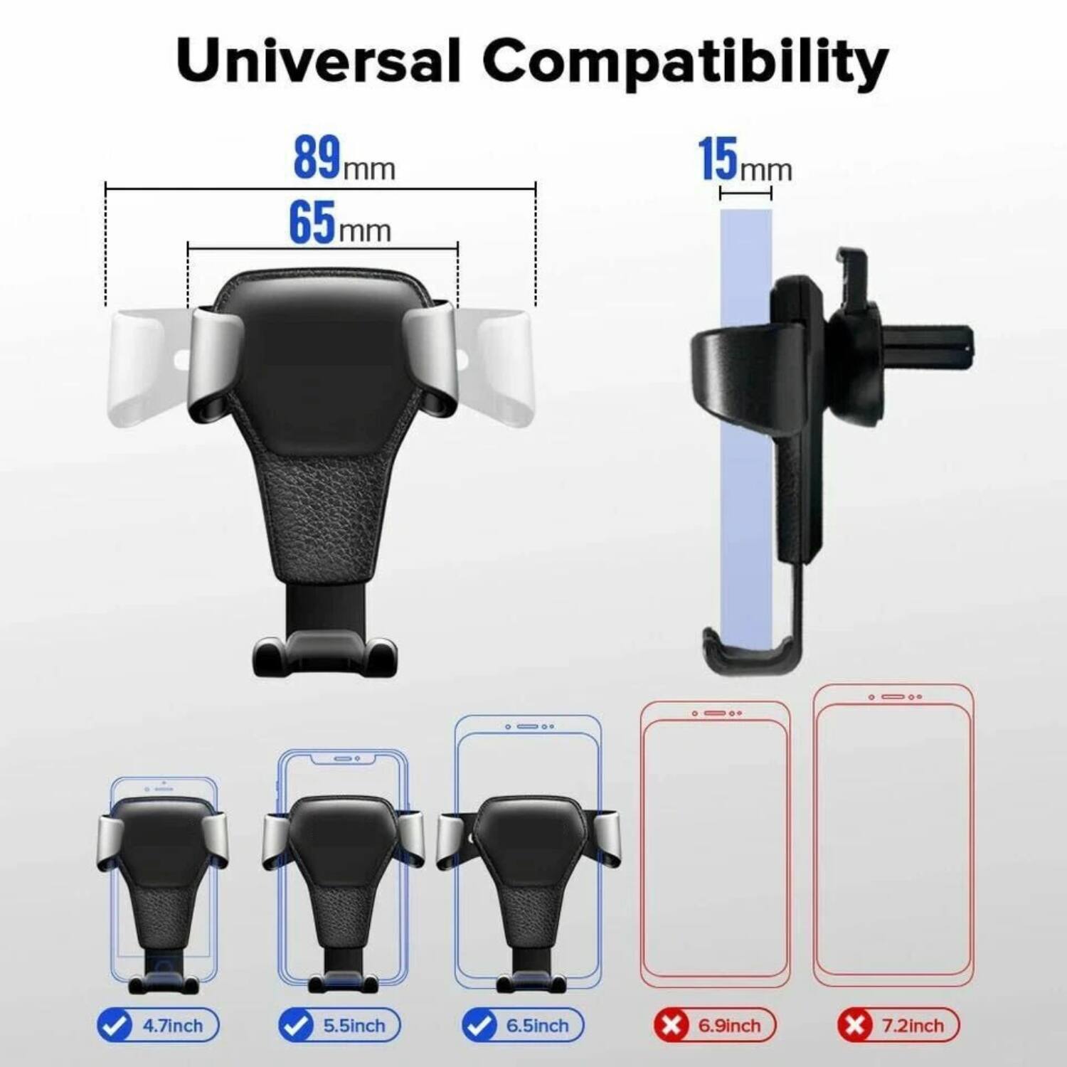 Universal Compatibility: 89mm, 65mm, 15mm, 4.7inch, 5.5inch, 6.5inch, 6.9inch, 7.2inch