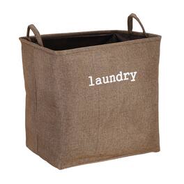 Unique Bargains - Laundry Hamper Collapsible with Handles, 16.5x13x16.5 Inch Foldable Storage for Clothes, Blankets, Bedroom, Bathroom - Brown