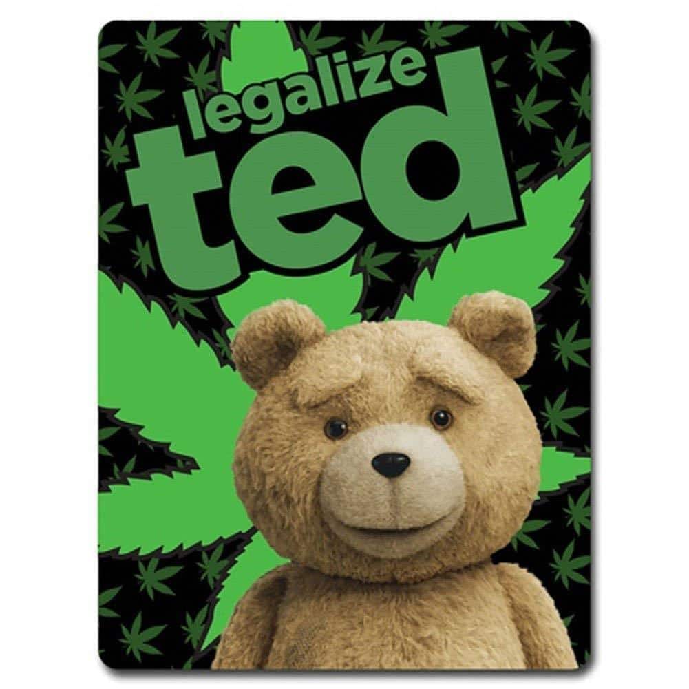 Just Funky - Ted 2 Legalize Ted Lightweight Fleece Throw Blanket | 45 x 60 Inches - Green price history on PriceWatchPro
