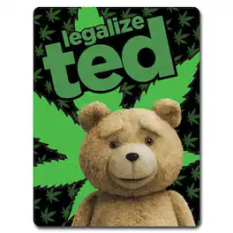 Just Funky - Ted 2 Legalize Ted Lightweight Fleece Throw Blanket | 45 x 60 Inches - Green