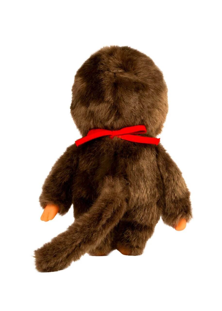 Alt View 3. Monchhichi - Monchhichi Classic Plush Toy - Boy Red Bib.