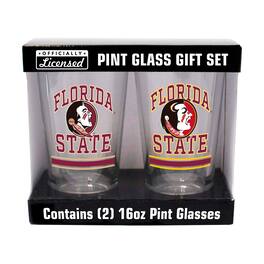 Logo Brands - Florida State Seminoles 16oz. Pint Glass Two Pack - Multicolor