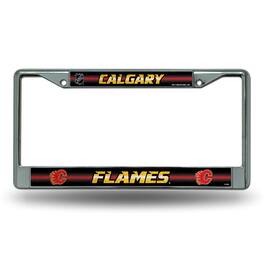 Rico Industries - Calgary Flames Standard Size Chrome License Plate Frame - It Sparkles - Multi