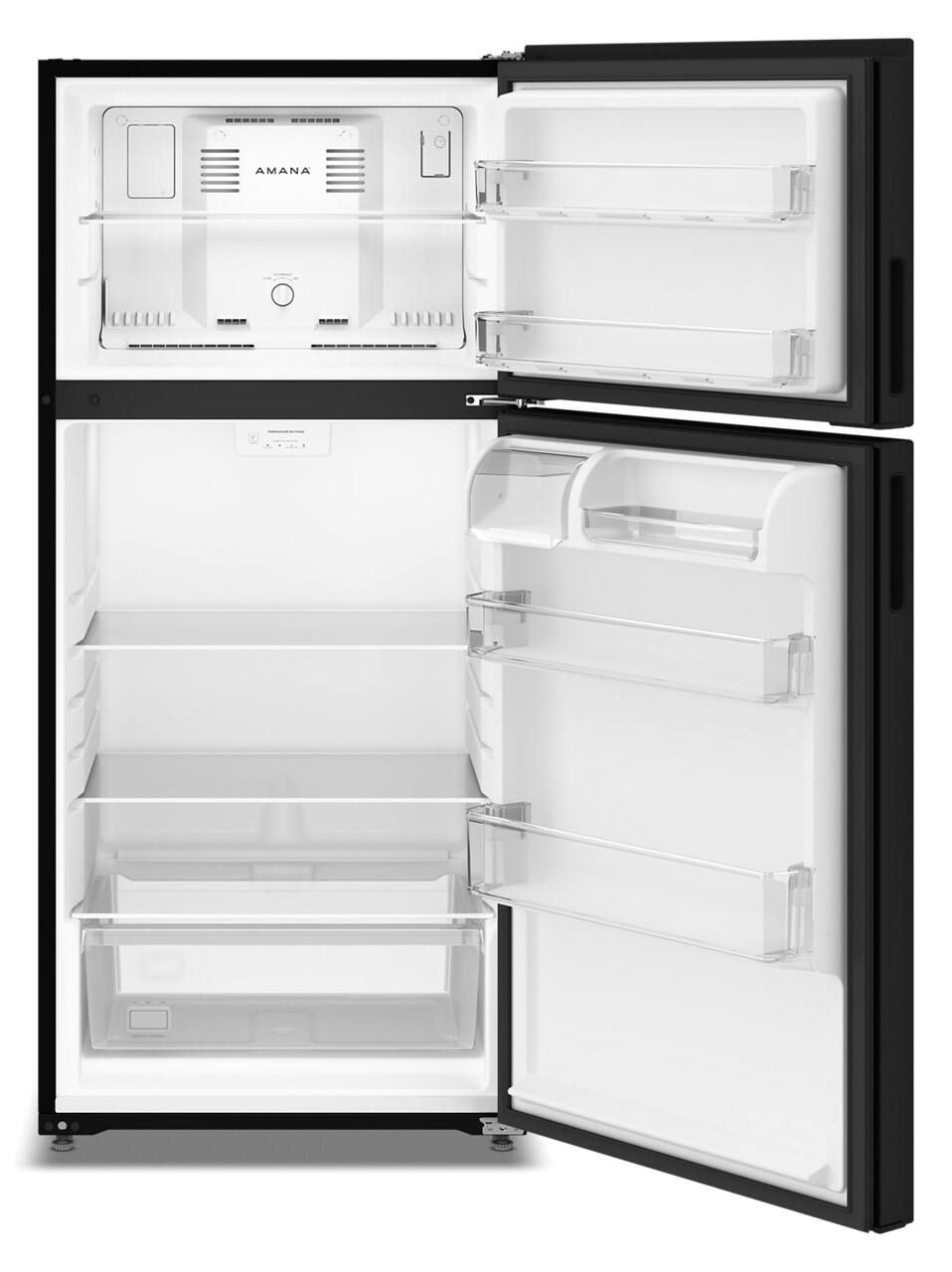 Alt View 1. Amana - 14 Cu. Ft. Top-Freezer Refrigerator With A Large Crisper Drawer - Black.