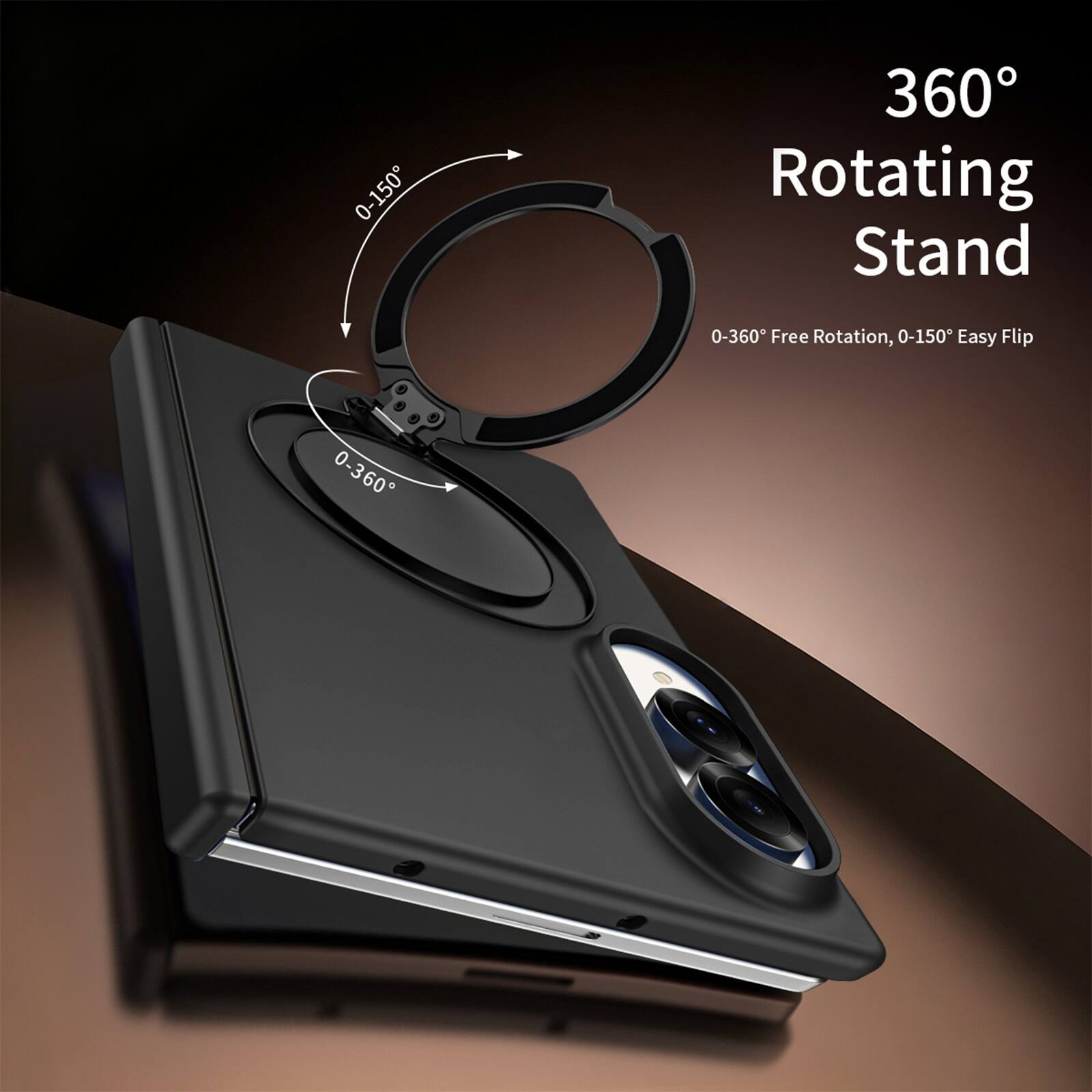 360° Rotating Stand  
0-360° Free Rotation, 0-150° Easy Flip