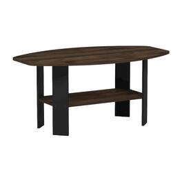 FurniFact - Coffee Table with Black Legs and Simple Modern Design - Columbia Walnut