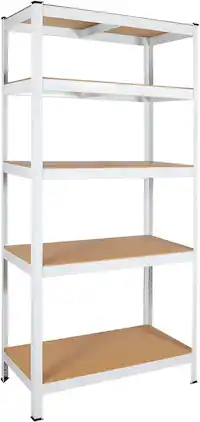 Lirago - 5-Tier Metal Storage Shelves for Garage Utility Storage Shelves ( 59-in H x 29.5-in W x 12-in D ) - White