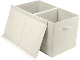 Sorbus - Toy Chest with Flip-Top Lid, Kids Collapsible Storage for Nursery, Playroom, Closet, Home Organization - Beige