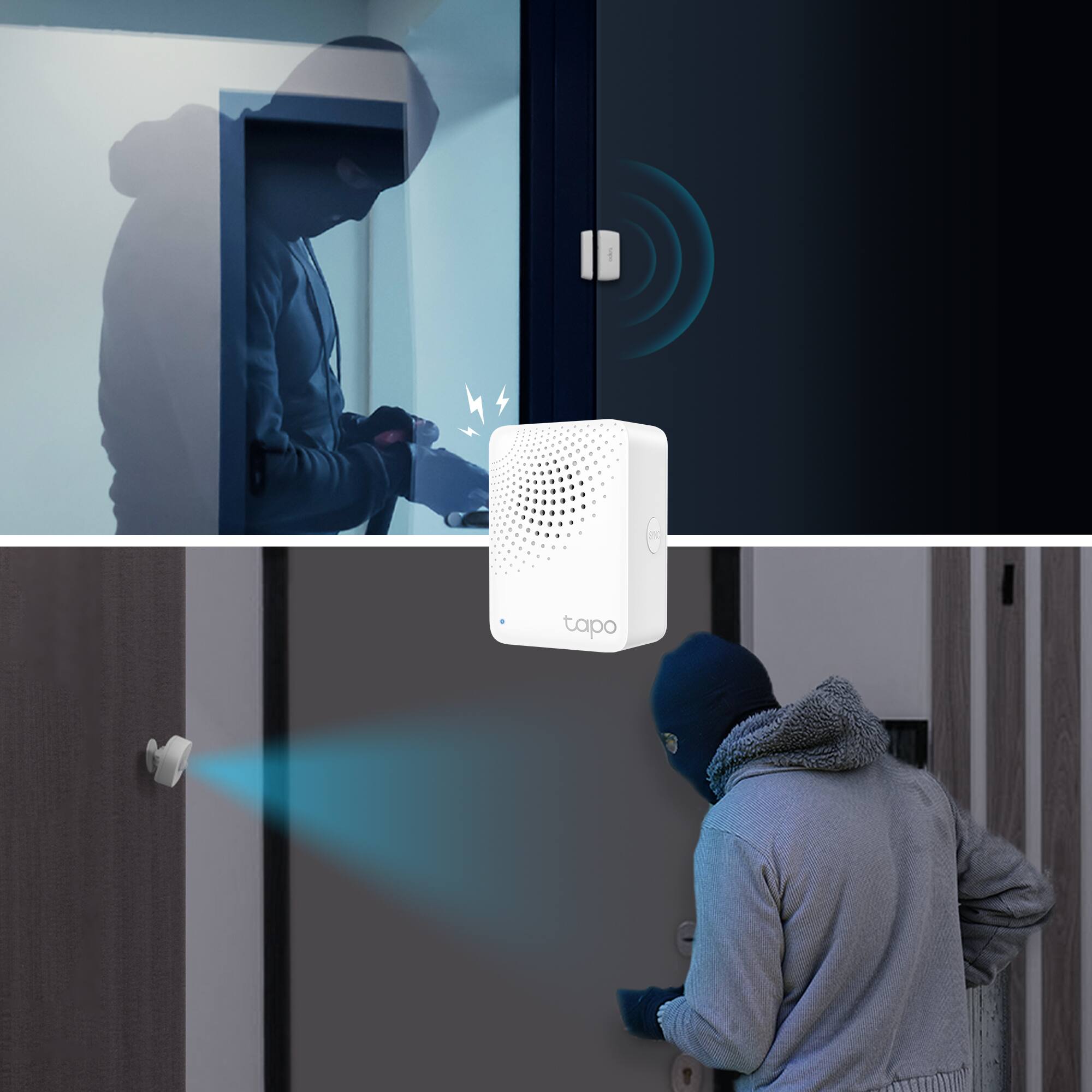 Alt View 12. TP-Link - Tapo Smart Home Security Kit - Motion Detector, Contact Sensors x2, and Smart Hub w/ adjustable chime/siren Included - White.