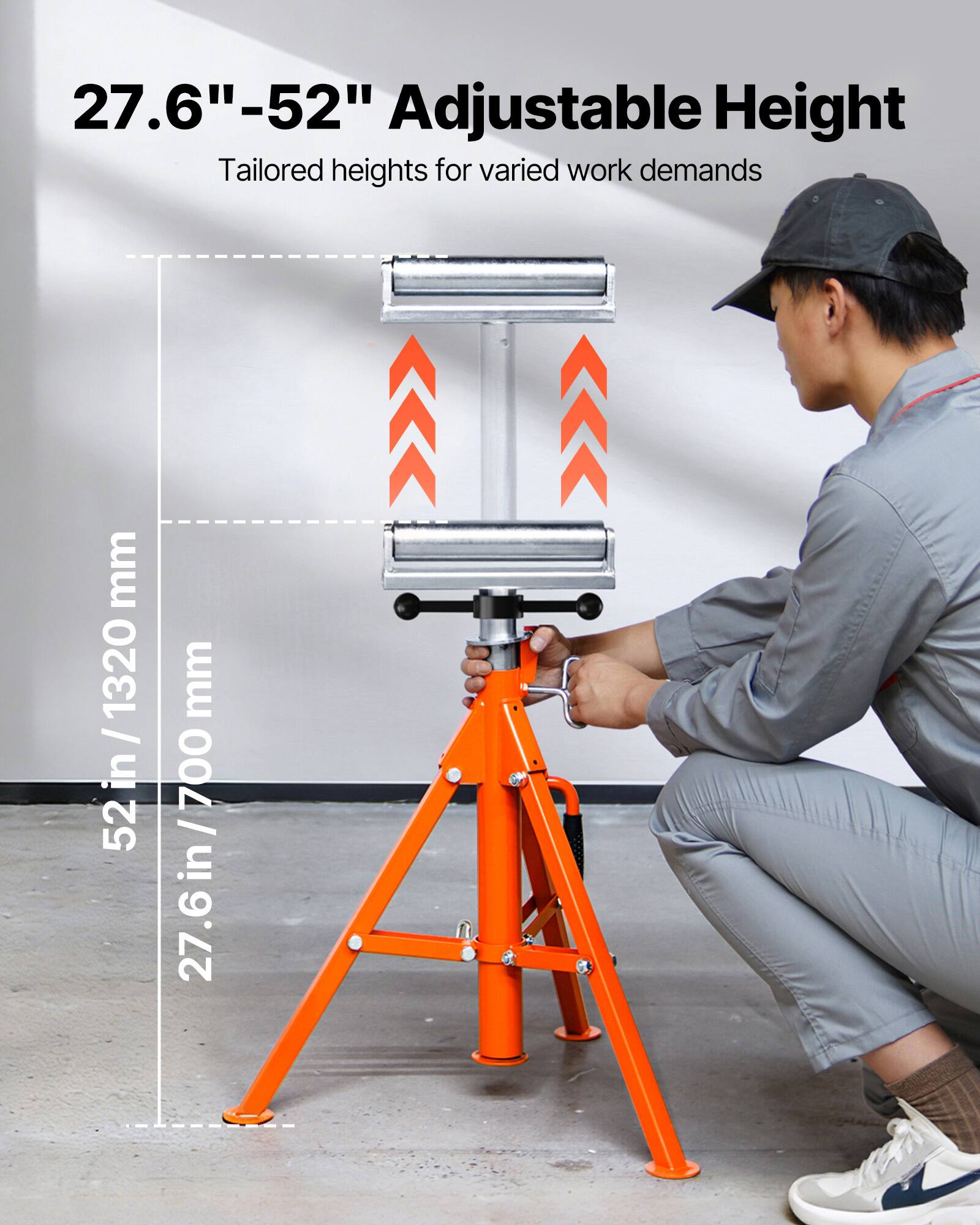 27.6"-52" Adjustable Height  
Tailored heights for varied work demands  
27.6 in / 700 mm  
52 in / 1320 mm