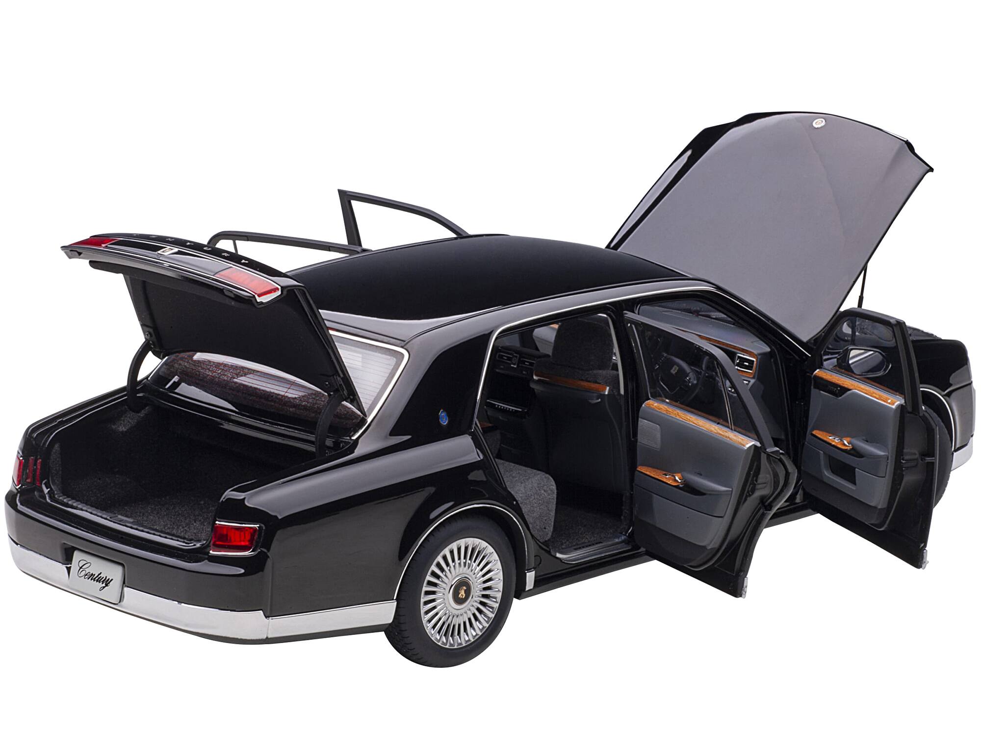 Angle. Autoart - Toyota Century RHD (Right Hand Drive) Black 1/18 Model Car by Autoart - Black .