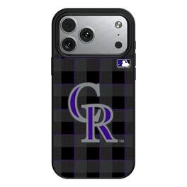 Keyscaper - MLB - Colorado Rockies Plaid Magnetic Bump iPhone Case - 15 - Black