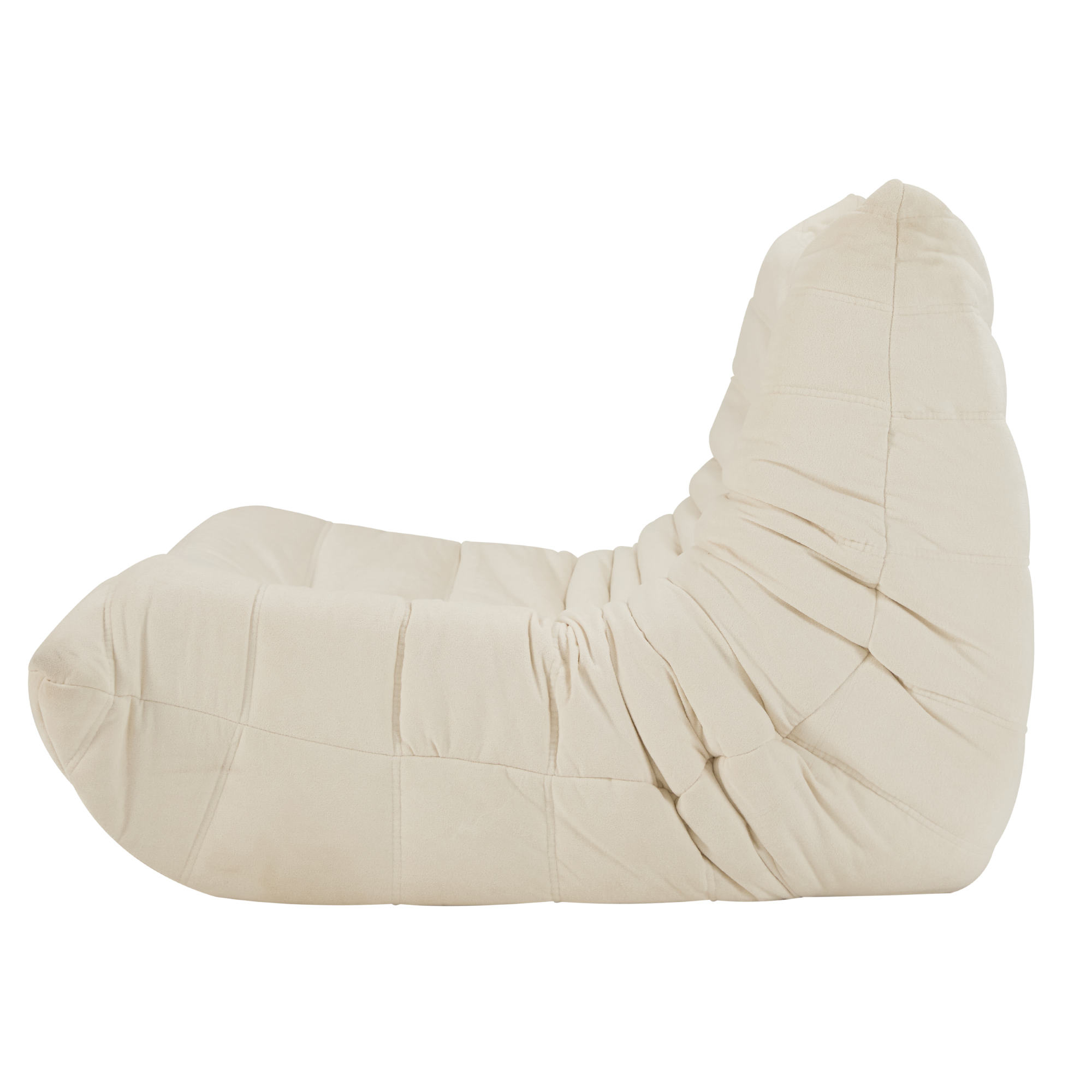 Alt View 6. GOODSILO - Large Comfort Bean Bag Lounger Chair with High-Density Foam for Adults, No Assembly Required Sofa in a Box - Off White.