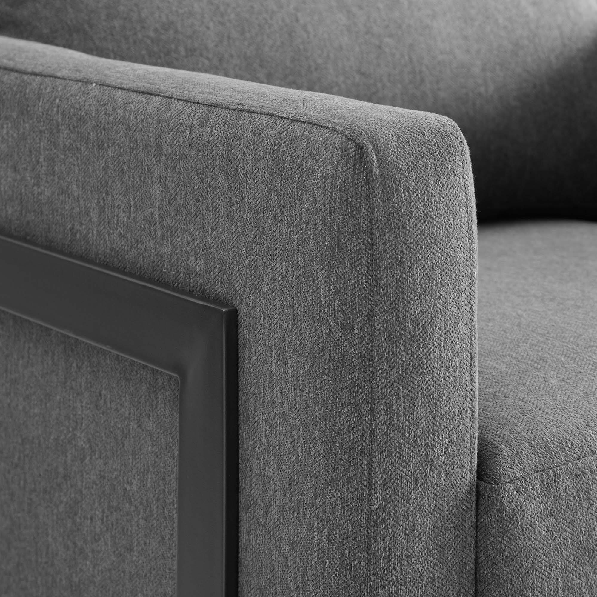 Alt View 4. Modway - Posse Upholstered Fabric Accent Chair by Modway - Black Charcoal.