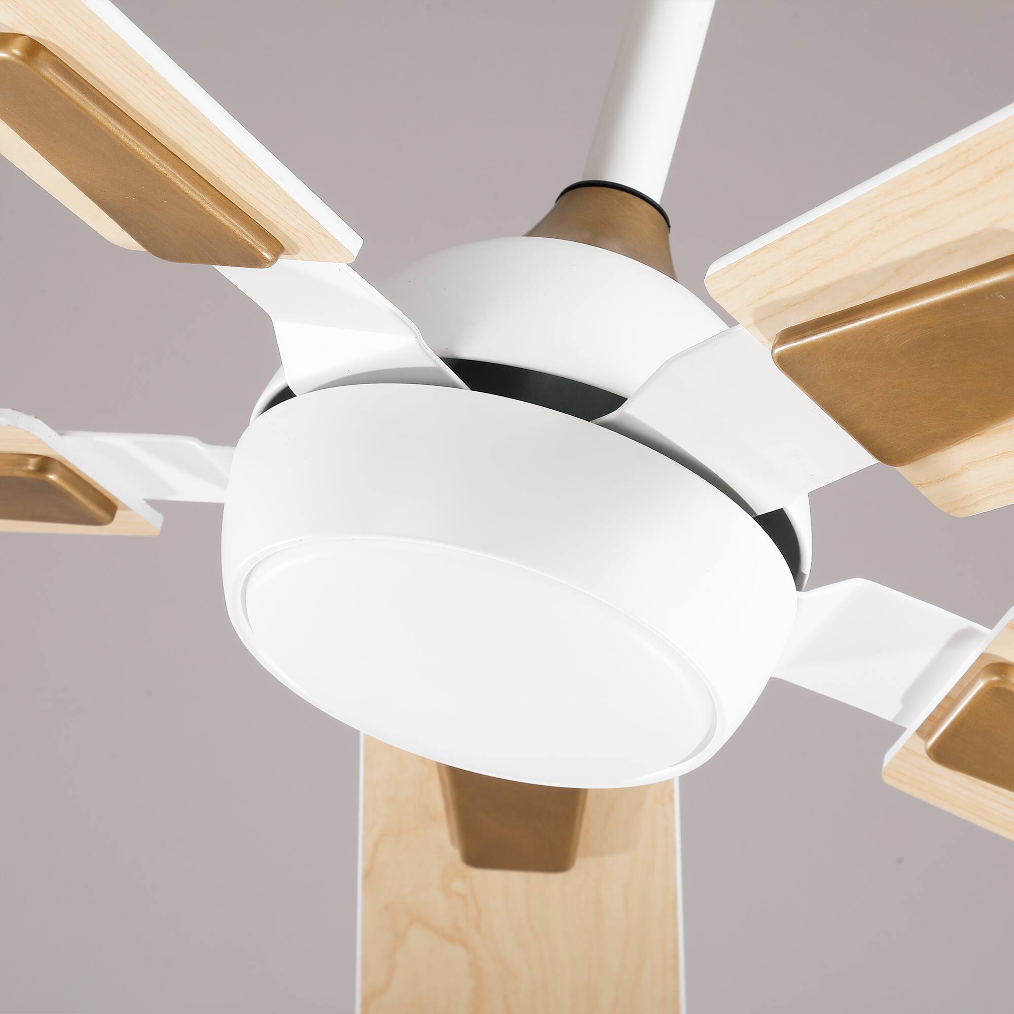 Alt View 10. Vaczon - 52 In. Modern Dimmable 3CCT LED Smart Ceiling Fan with Light, Remote and App Control, Double-Sided Blades, 6-Speed - White.