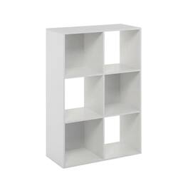 FurniFact - Engineered Wood Bookcase with Open Shelves for Home Storage - White