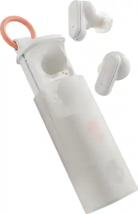 Front. Skullcandy - Dime EVO True Wireless Bluetooth In-Ear Earbuds - Bone/Orange.