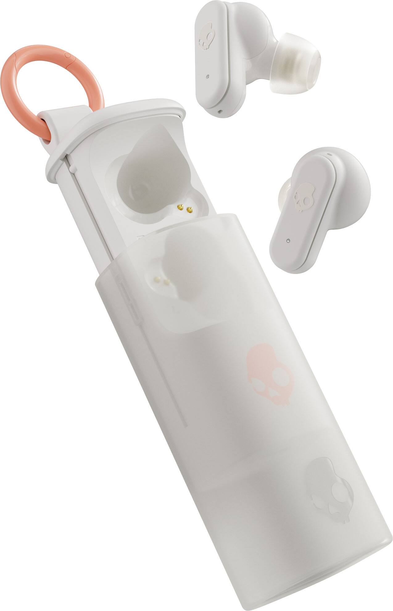 Front. Skullcandy - Dime EVO True Wireless Bluetooth In-Ear Earbuds - Bone/Orange.