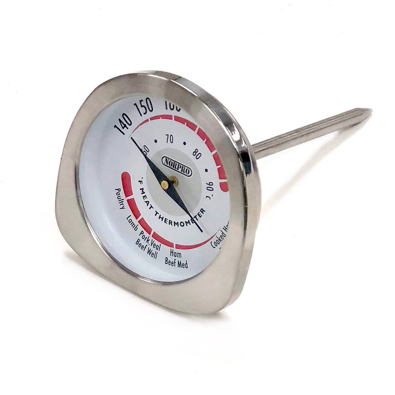 150 140 100 70 09 80 NORPRO "F 90 Poultry MEAT THERMOMETER Lamb Pork Veal Cooked Well Ham Beef Med