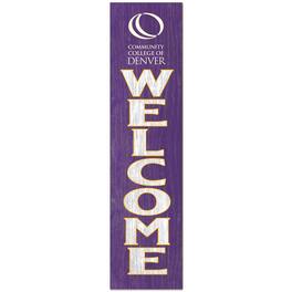 Jardine - CCD CityHawks 12" x 48" Outdoor Leaner Welcome Sign - Purple